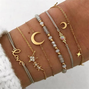 30 Styles Mix Turtle Heart Pearl Wave LOVE Crystal Marble Charm Bracelets for Women Boho Tassel Bracelet Jewelry Wholesale