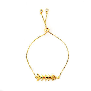 Hot Gold Zirconia Bracelet&bangle Women's Rainbow Shell Bracelet Luxury Adjustable heart Evil Eye Snake Chain Bracelet