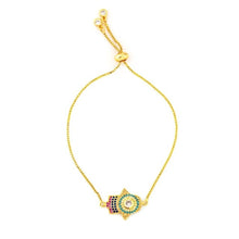 Load image into Gallery viewer, Hot Gold Zirconia Bracelet&amp;bangle Women&#39;s Rainbow Shell Bracelet Luxury Adjustable heart Evil Eye Snake Chain Bracelet