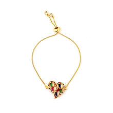 Load image into Gallery viewer, Hot Gold Zirconia Bracelet&amp;bangle Women&#39;s Rainbow Shell Bracelet Luxury Adjustable heart Evil Eye Snake Chain Bracelet