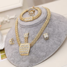 Load image into Gallery viewer, Dubai Gold Jewelry Sets Nigerian Wedding African Beads Crystal Bridal Jewellery Set Rhinestone Ethiopian Jewelry parure