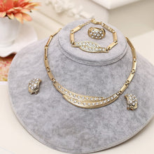 Load image into Gallery viewer, Dubai Gold Jewelry Sets Nigerian Wedding African Beads Crystal Bridal Jewellery Set Rhinestone Ethiopian Jewelry parure