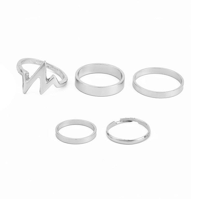 2018 new fashion popular ECG women's ring 5 piece set ring wholesaleWomen Wedding Rings For