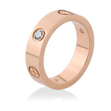 Load image into Gallery viewer, Rose Gold Stainless Steel Ring With Crystal For Woman Jewelry Rings Men Wedding Promise Rings For Female Women Gifts Engagement