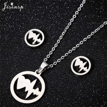 Load image into Gallery viewer, Jisensp Stainless Steel Jewelry Set Butterfly Necklace for Women Elegant Animal Necklace Earrings Sets Choker Necklaces bijoux