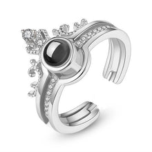 Load image into Gallery viewer, Rose Gold&amp;Silver 100 languages I love you Projection Ring Romantic Love Memory Wedding Ring Jewelry Dropshipping