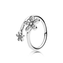 Load image into Gallery viewer, Original 925 Silver Ring Pave Logo Signature Classic Lotus Rice Ear Bow Crystal Round Open Finger Ring For Women Jewelry