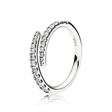 Load image into Gallery viewer, Original 925 Silver Ring Pave Logo Signature Classic Lotus Rice Ear Bow Crystal Round Open Finger Ring For Women Jewelry